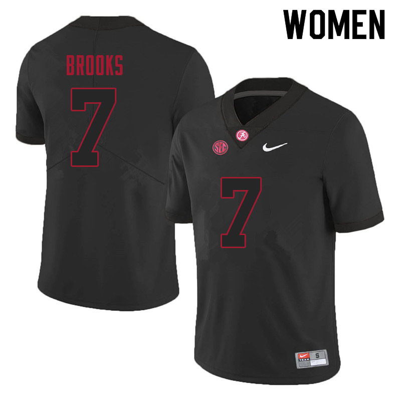 Alabama Crimson Tide Women's Ja'Corey Brooks #7 Black NCAA Nike Authentic Stitched 2021 College Football Jersey XG16E54OU